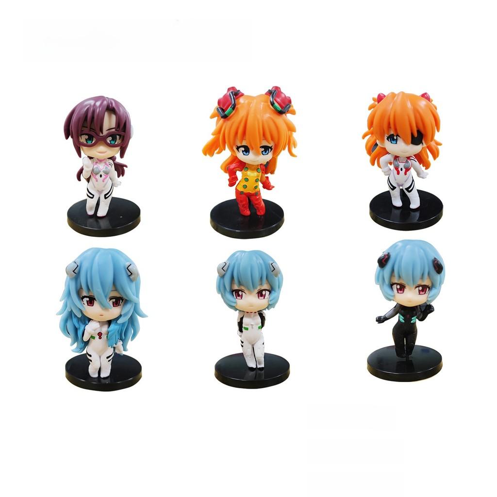 New Century Evangelion Anime Girl Figure Set Pvc Collectible Toy For Cake Decor