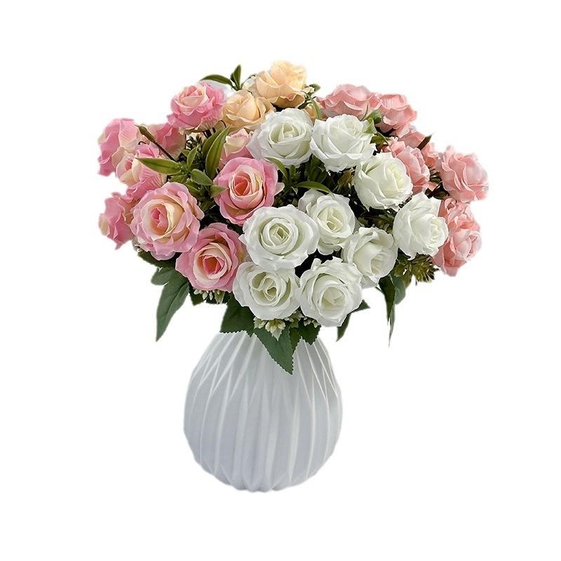 Rose Flower Artificial Wedding Hotel Restaurant Room Decoration Desktop Ornament