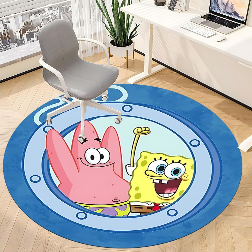 1pc SpongeBob, Patrick Star Carpet, Round Non-Slip Durable Large Size Office Carpet, Suitable for Office, Beautiful Decoration