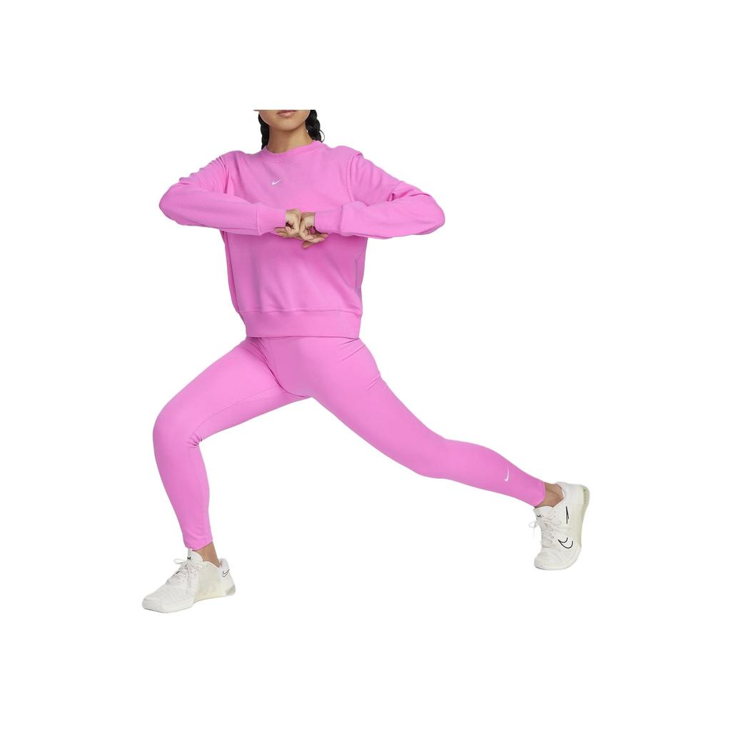 Nike Solid Color Crew Neck Casual Long Sleeve Sweatshirt Women tops Pink FB5126-675