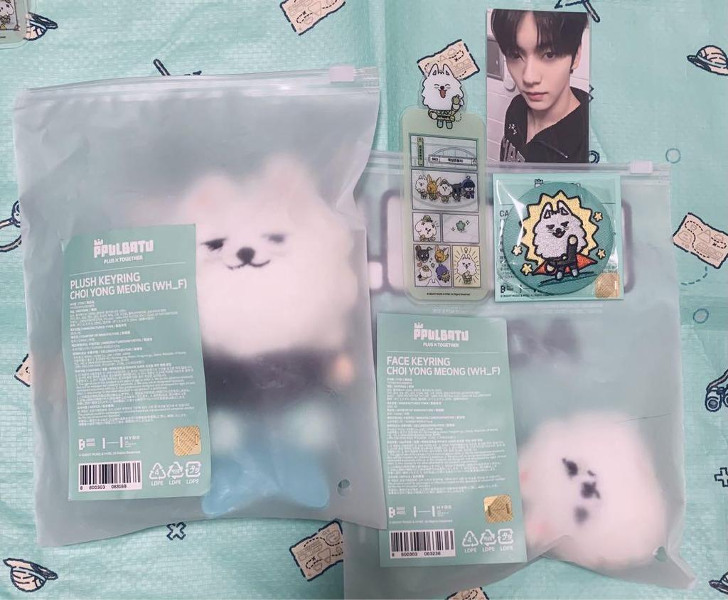 [USED] txt Purbatu Plush Toy Key Ring Trading Card Yongmoon Soobin