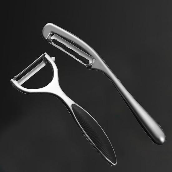 Stainless Steel Vegetable Peeler, Y Style And Straight Swivel Peeler, Heavy Duty Metal Peeler for Potato Apples Carrot, Kitchen Tool