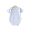 Solid Color Baby Cotton Mesh Romper With Short Sleeves For Spring Summer Infants
