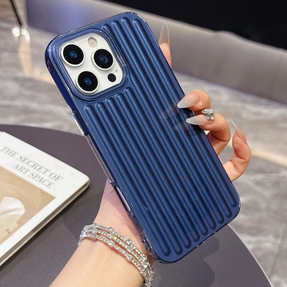 Vertical 3D Stripe Frosted Bumper Case For 17 Air 16 15 14 Pro Max Plus 13 12 11 Shockproof Soft TPU Luxury Phone Cover