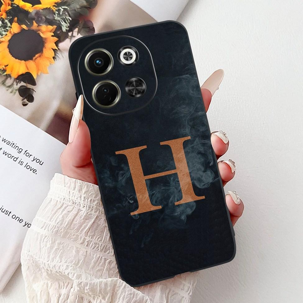 For Tecno Spark 30 5G KL8 Case Fashion Flowers Crown Luxury A-Z Letters Silicone Shockproof Cover For Techno Spark 30 5G Funda