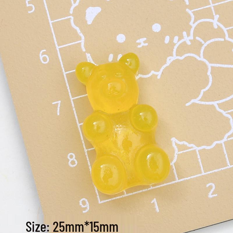 Large Translucent Bear Cartoon Cream Resin Charms for Crocs & DIY Jewelry Hair Clip Accessories