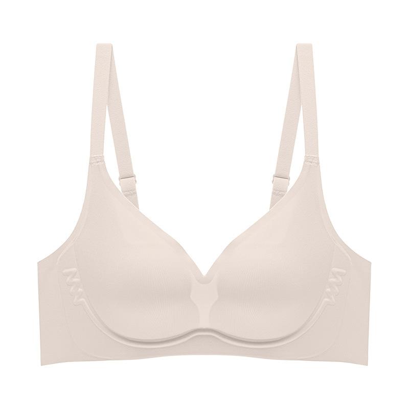 Smooth Traceless Soft Support Base Simple Adjustment Underwear Summer Thin Women Gather Big Breasts Show Small Bra