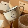 Cute Line Bear Ceramic Mug Hand-Drawn Cartoon Bear Pattern Coffee Latte Milk Cup With Handle Heat-resistant Tea Ceramic Cup