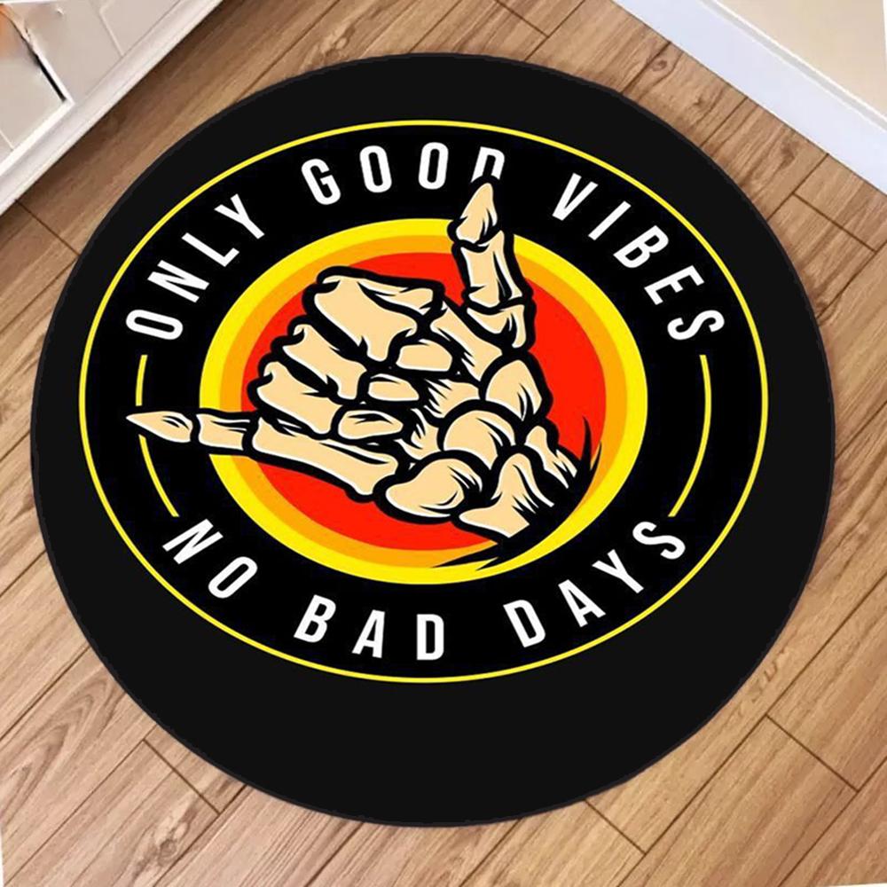 Human Skeleton Printed Round Carpet Funny Cartoon Circular Rugs for Bedroom Decor Home Living Room Sofa Coffee Table Hallway Mat