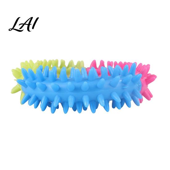 Soft Gum Massage Toys for Teething Spiky Ring Dog Toy Rubber Chew Interactive Pet Supplies Dental Health Fetch And Teeth Cleaning Toy Aggressive