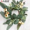 American Imitation Wreath Candle Wreath Eucalyptus Wreath Eucalyptus Leaf Wreath Dining Table Money Leaf Wreath