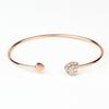 1 Piece Full Diamond Heart Opening Bracelet, Heart-Shaped Bracelet, Versatile Accessory Jewelry Bracelet
