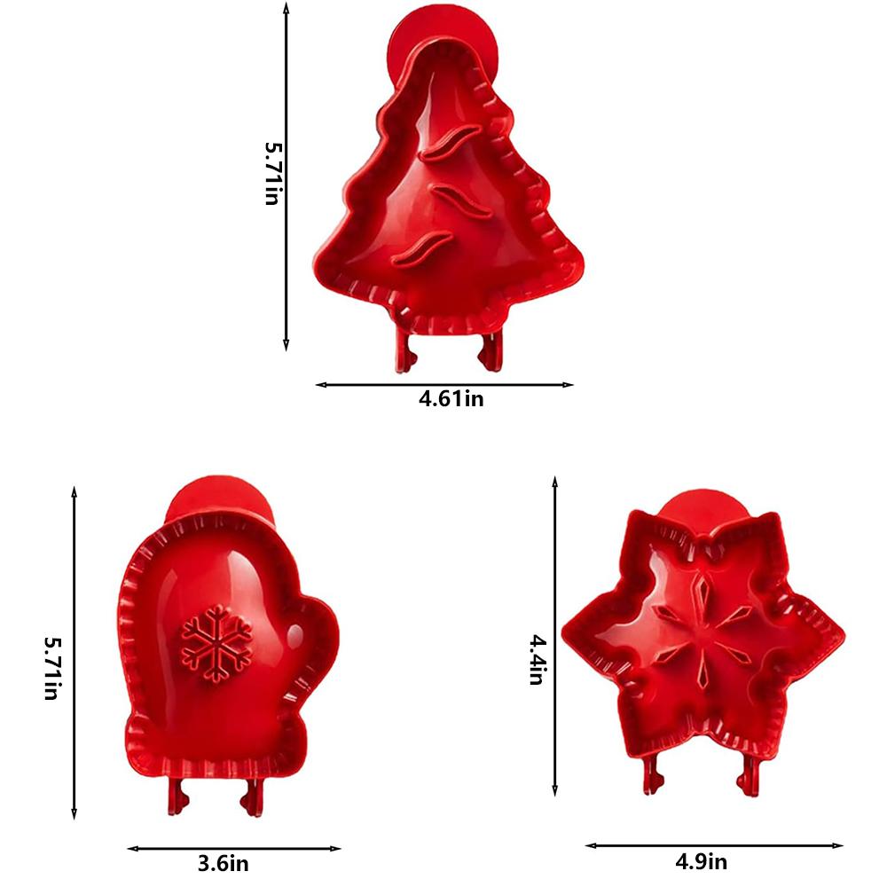 3pcs Christmas Mini Hand Pie Molds for Baking Dough Presser
