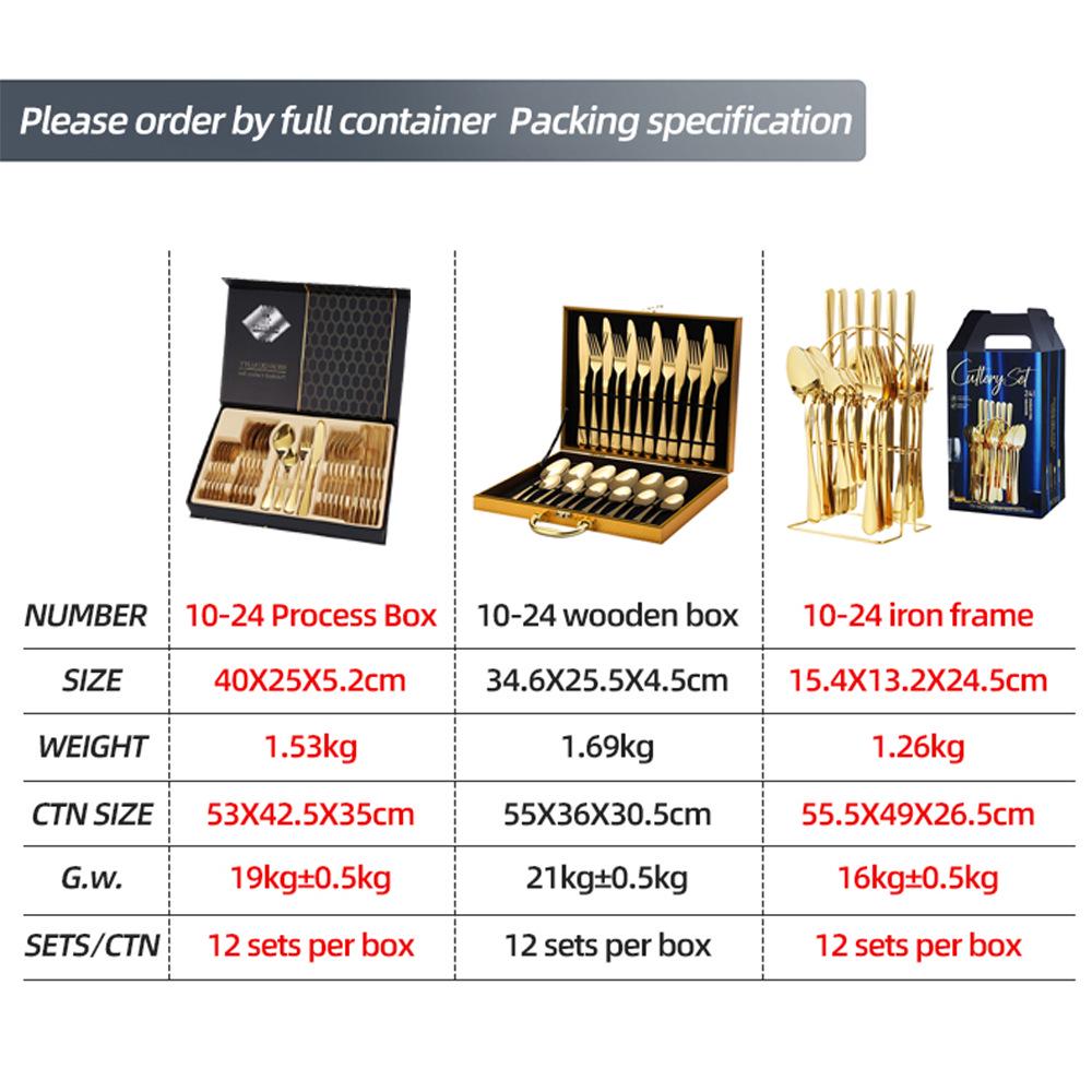 

2024 Stainless Steel 24-Piece Cutlery Set: Western-Style Knife, Fork, Spoon - Gift Box Included Cutlery Set with Rack - Silver