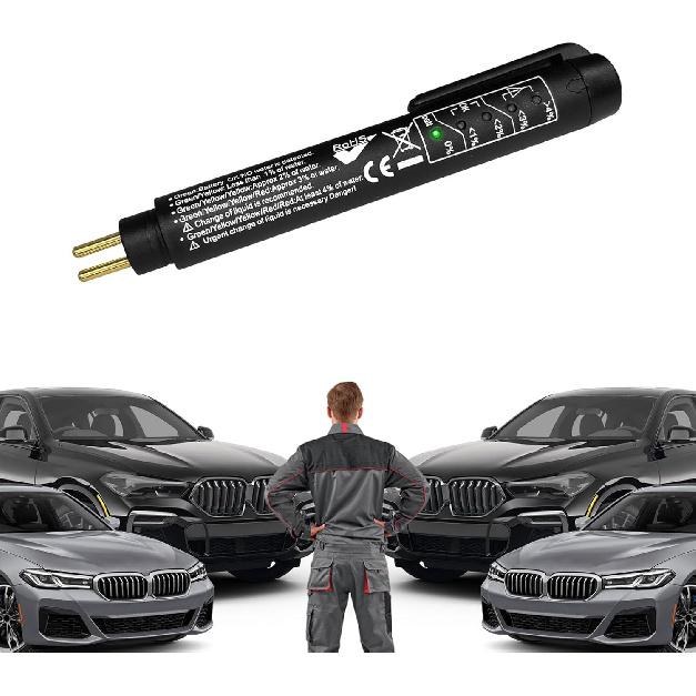Brake Fluid Tester Pen with 5 LED Indicators, High Precision Oil Moisture Analyzer Diagnostic Tool, Universal for DOT 3 DOT 4 DOT 5.1 Hydraulic