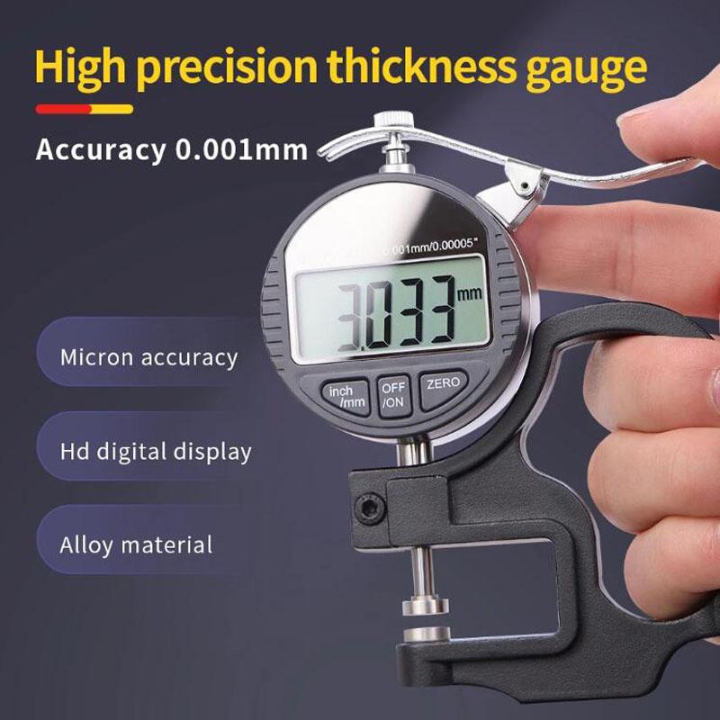 Digital Micrometer Thickness Gauge Width Measuring Tool Electronic Thickness Meter Measure Thickness Of Paper Cloth Metal 0.01mm