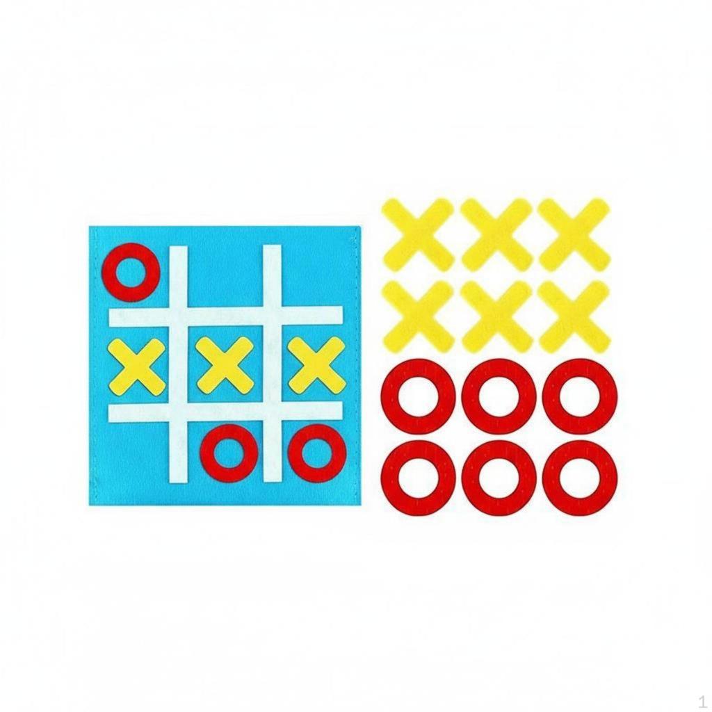 Toe Strategy Board Game, Mini Noughts and Crosses Game Easy to Store Portable