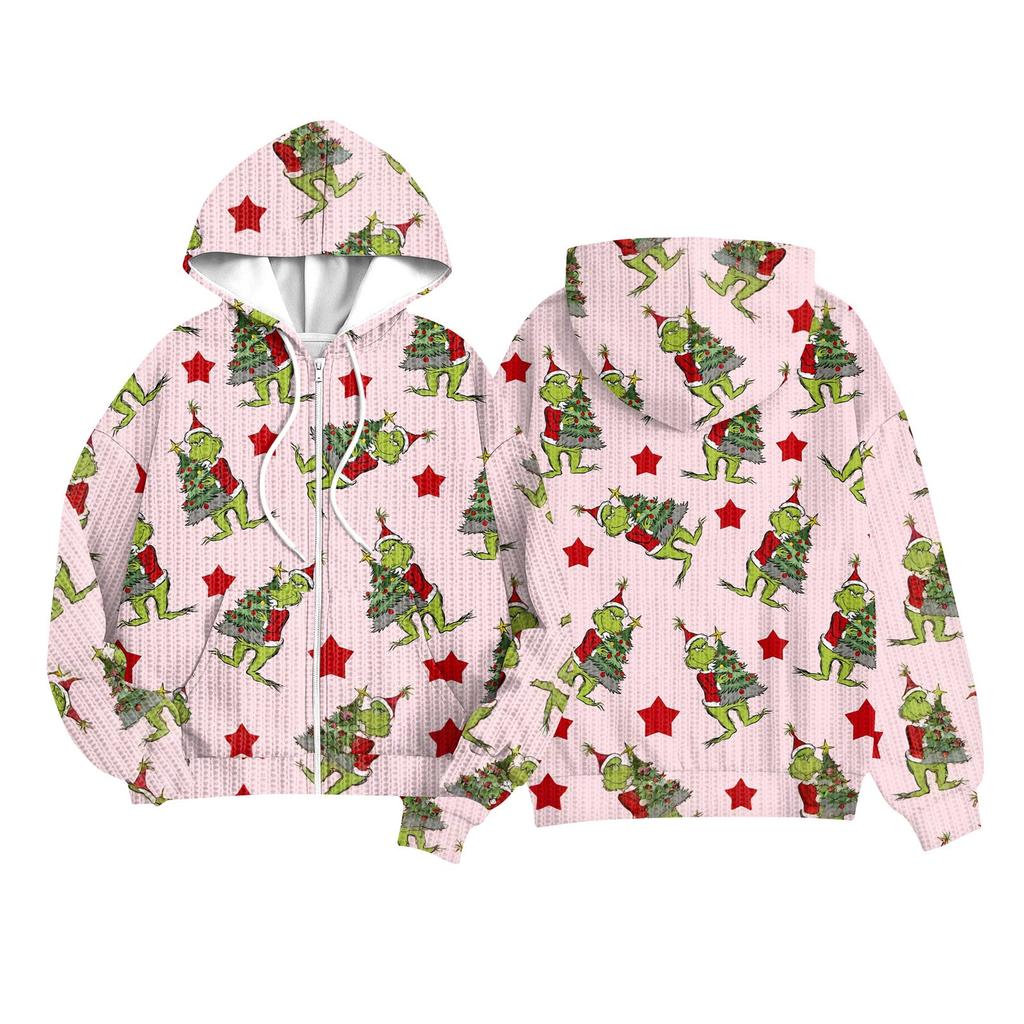 Children Girls And Boys Fashion Jacket Casual Printed Long-sleeved Hooded Cardigan Sweatshirts