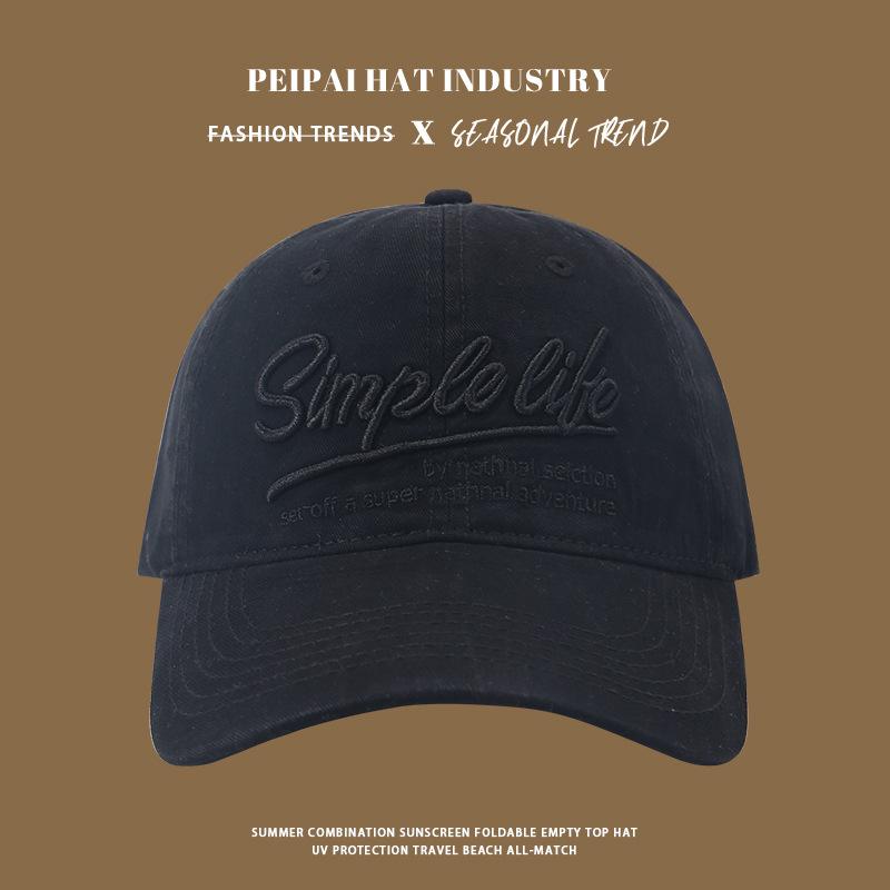 

Spring and summer show a small face retro washed cotton soft top versatile street baseball cap male trend One size fits all
