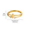 Zircon Cross Rings For Women Gold Stainless Steel Crystal Cross Adjustable Ring Religious Wedding Christmas Jewelry Gift