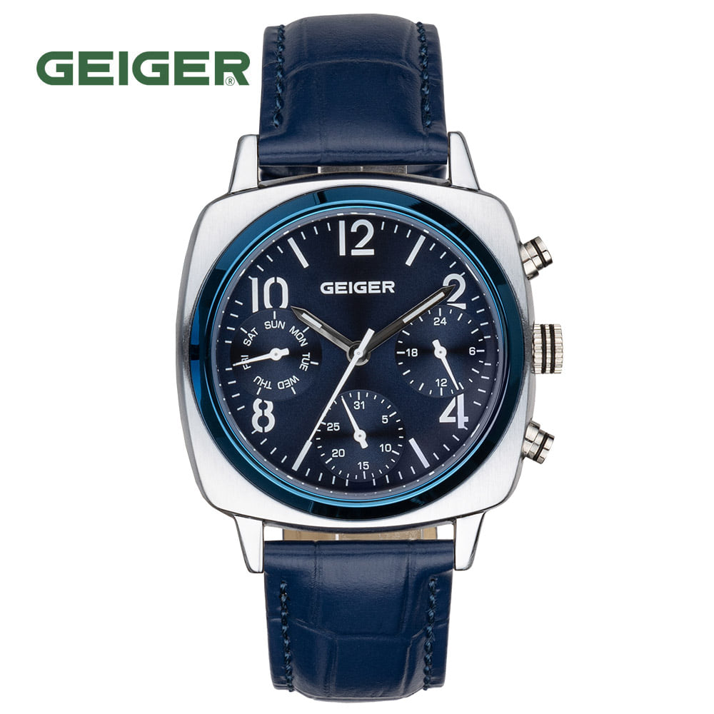 

Geiger GE1257BUBU Men s Square Leather Watch