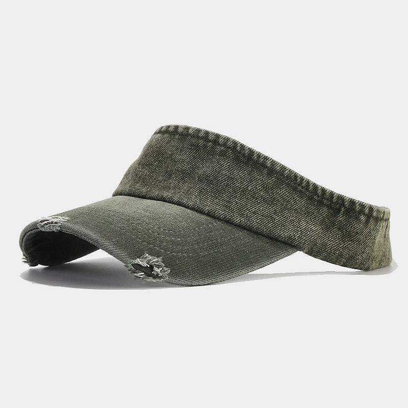 

Vintage Denim Sun Hat With Curved Brim And Windproof Design For Travel And Outdoors ArmyGreen