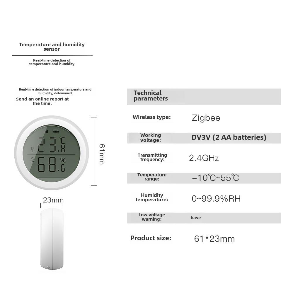 Tuya Zigbee Smart Home Water Detector & Smoke Alarm with Wireless Temperature and Humidity Sensor Switch