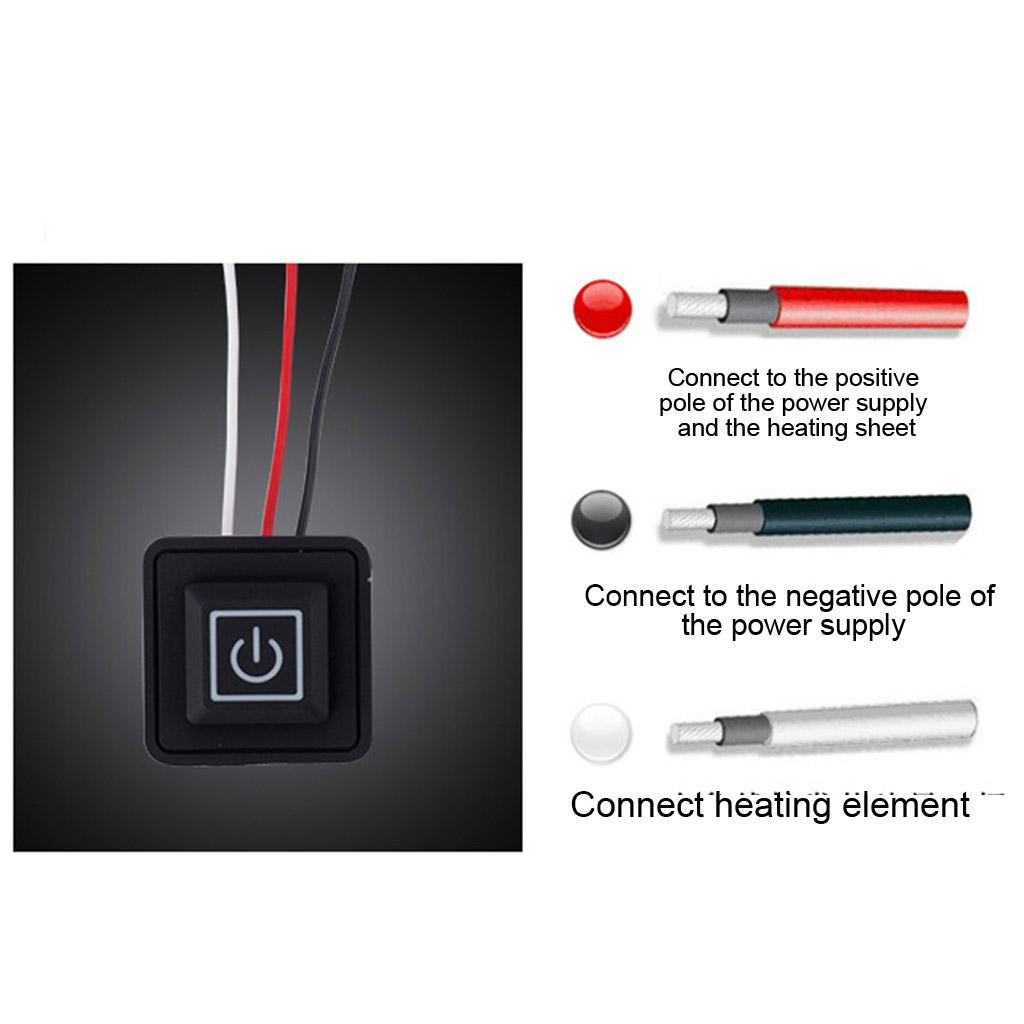 3.7-12V Waterproof Button Switch 3 Gears Adjustable Temperature Controller Electric Heating Clothing Accessories