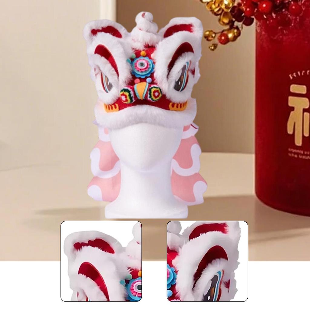 Lion Dance Head Non Woven DIY Material Craft Kit Spring Festival Party Decoration for Baby Tiana Celebration