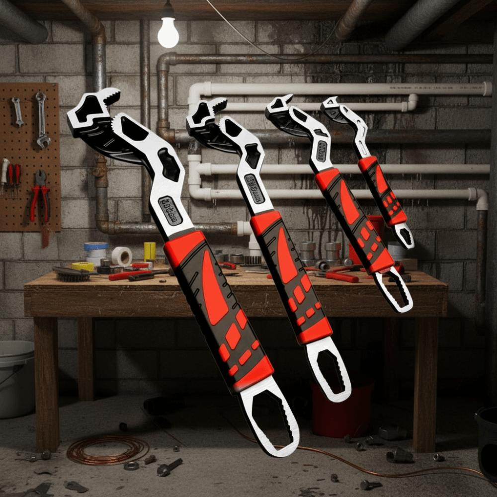 Stainless Steel Self Locking Wrench Quick Snap Anti-slip Adjustable Wrench Household Maintenance