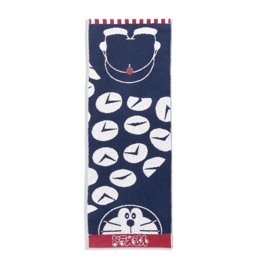 Towel Museum Compact Made in 25 x 70 Doraemon Time Towel, Japan, 100% Cotton, Approx. cm, Travel, Navy, 21-2422120