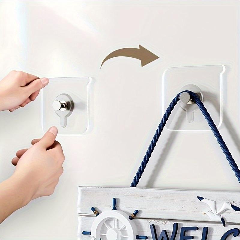 10pcs Plastic No-Drill Self-Adhesive Picture Hangers, Traceless Frame Nails for Hanging Photos, Posters, Frames - Strong Adhesive Hooks for Wall Decor