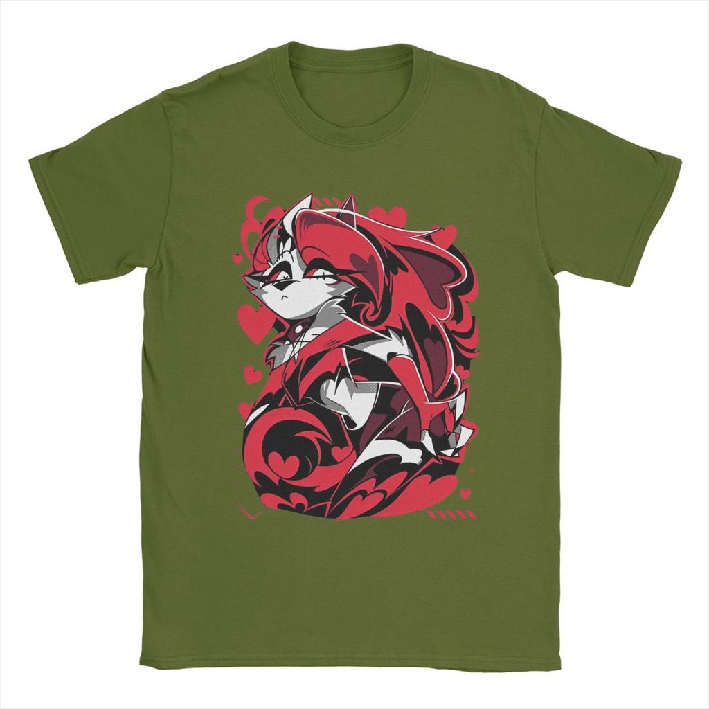 Humorous Cartoon Helluva-Boss T-Shirts for Men Crew Neck Cotton T Shirt Short Sleeve Tee Shirt Unique Tops