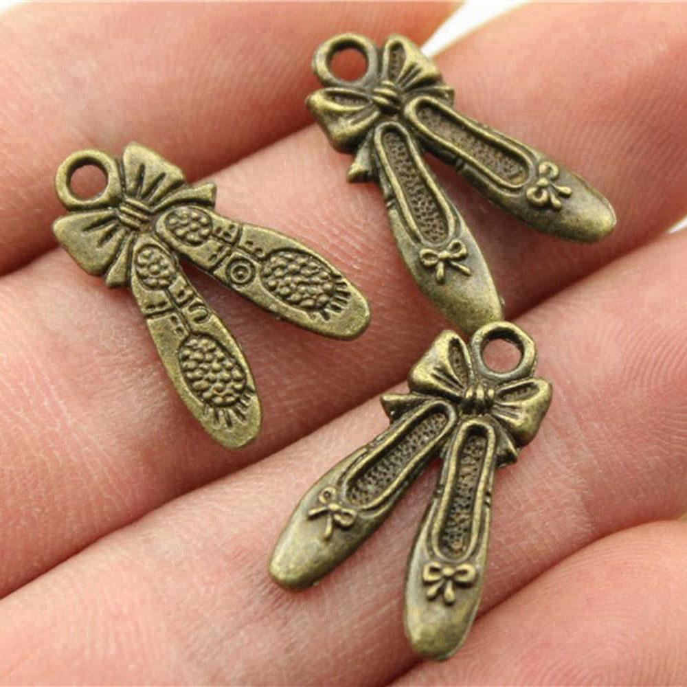 Shoes High Heel Fashion Charm Antique Bronze Zinc Alloy Jewelry Making Supplies for Women Earring Charms Handmade