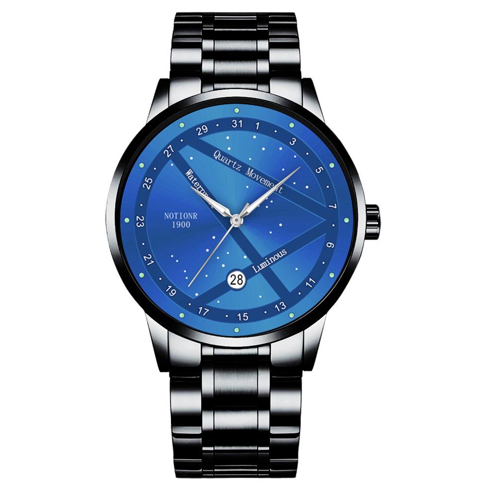 

Creative Steel Belt Men S Watch Trend Simple Starry Sky Waterproof Luminous Calendar Quartz Watch