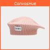Fashionable Knitted Beret Hat Women Gamii Letter Pattern Cap Casual Gift Warm