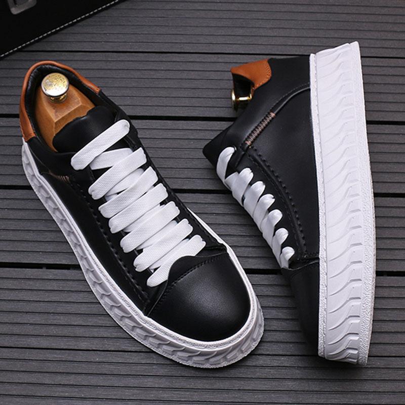 Mode Trendige Herren Klassische Mode Weiß Dicke Sohle Board Schuhe Outdoor Lässige Flats Mokassins Sport Walking Sneakers Zapatos Hombre