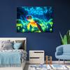 Canvas Print, Turtle Underwater Neon