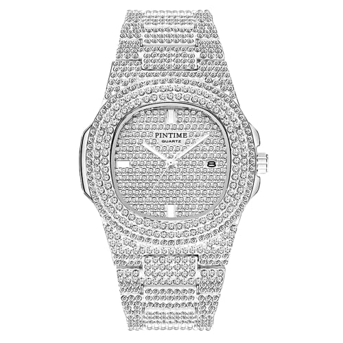 Fanmis Luxury Classic White Stainless Steel Watch with Gold Dial and Quartz Analog Bangle