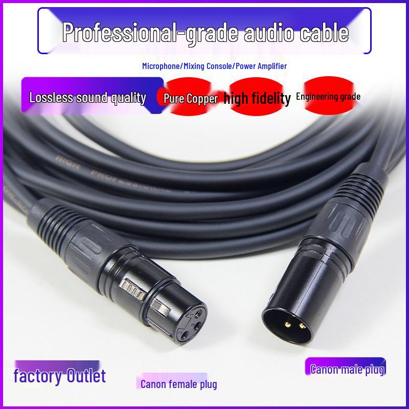 Pure Copper XLR Male-Female Condenser Microphone Balanced Audio Extension Cable