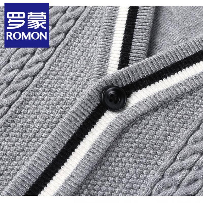 ROMON S Men's V-Neck Knit Cardigan & T-Shirt