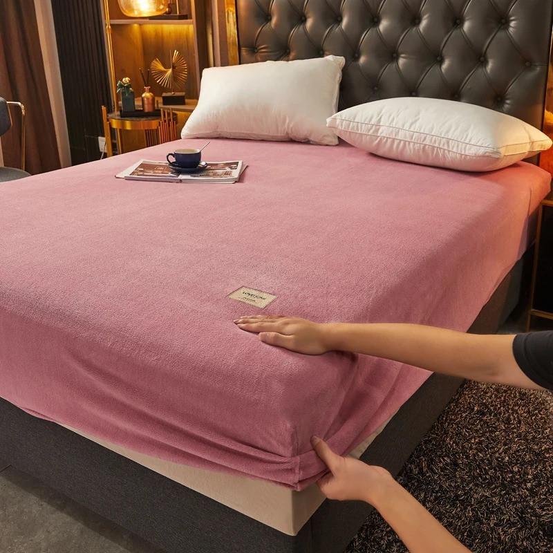 Truly Velvet Fitted Sheet Queen Luxury Super Soft Cozy Comfy Fleece Bottom with 12" Deep Pocket,Suitable for Fall Winter and Spring, No Pillowcases