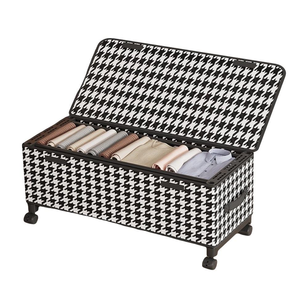 Space Saving Mobile Under Bed Organizer Large Capacity Transparent Cover Storage Box  for Home