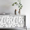 White Fringe Peel And Stick Wallpaper Sketch Floral And Leaves PVC Wallpaper Elegant Waterproof Flower Bathroom Kitchen Decor
