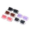 Fashion Women Fashion Pearl Sunglasses Unisex Outdoor Small Frame Jelly Color UV400 Sun Glasses Trendy Square Hip Hop Glasses for Ladies