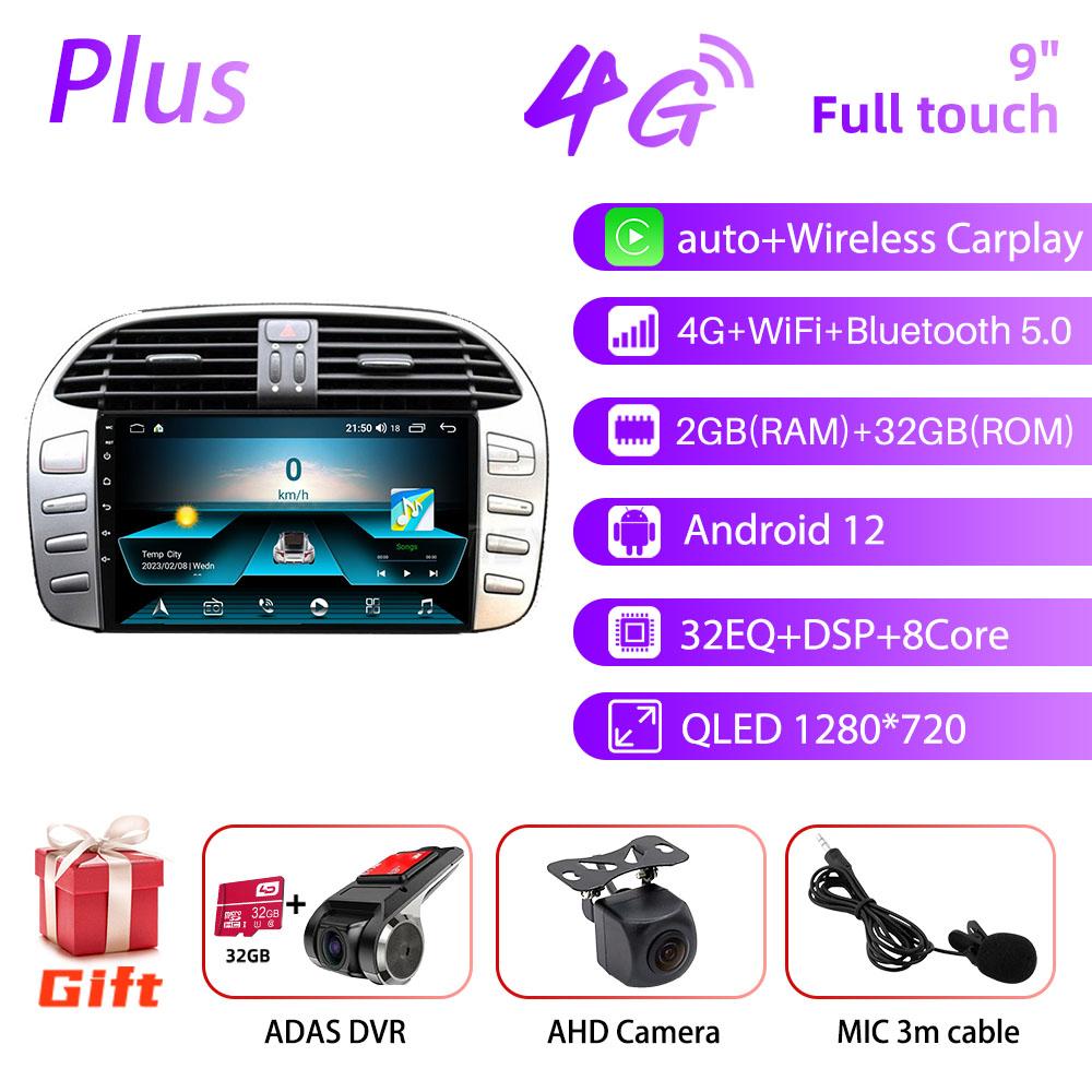 2 Din Carplay Car Multimedia For Fiat Bravo 2007-2012 Android Car Radio Stereo GPS Navigation Head Unit Autoradio Audio 4GLTE