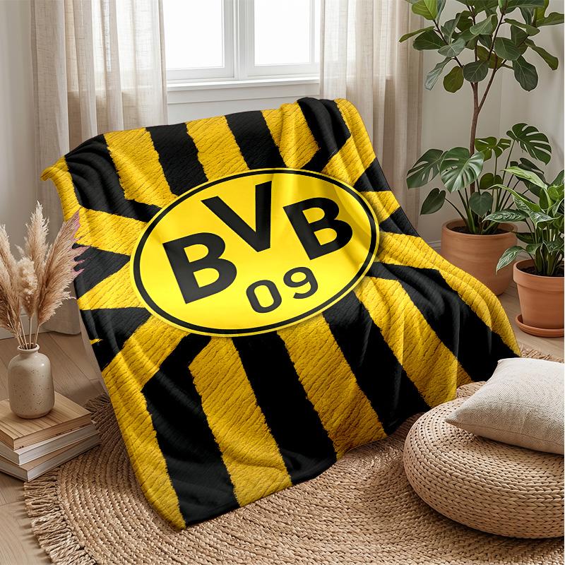 Coperta a tema Borussia Dortmund Morbida coperta in pile di flanella Calda e leggera coperta da divano/letto per la casa