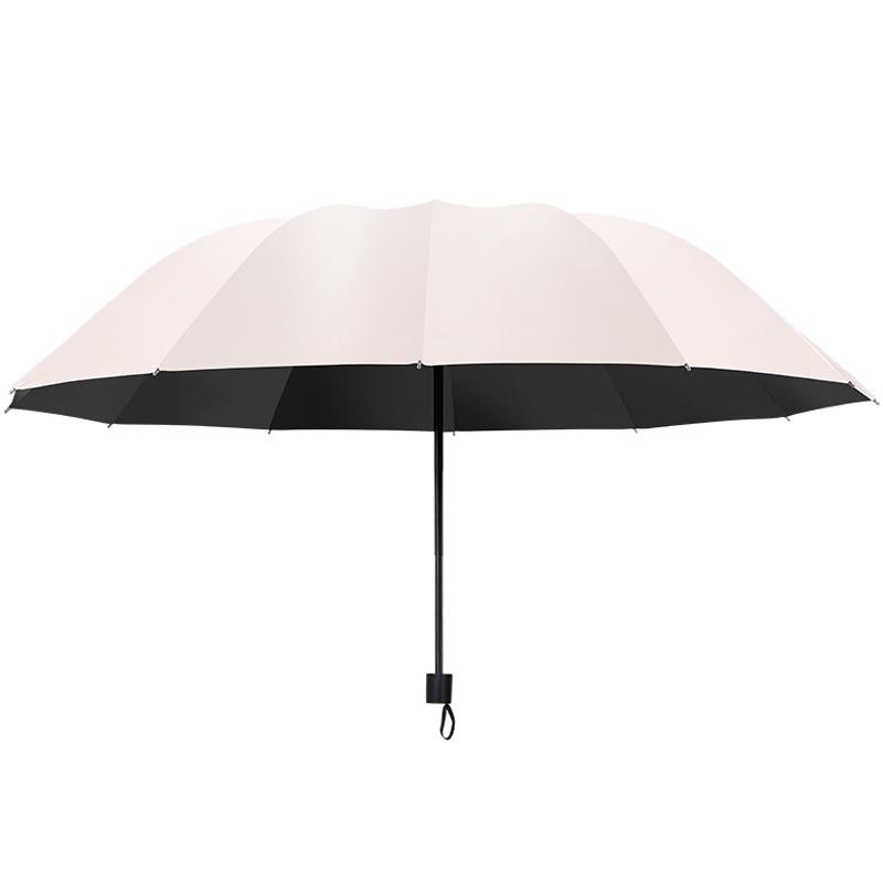 Extra-Large Three-Fold Umbrella for Men & Women - 12-Bone, Dual-Use for Sun & Rain, Fits Up To Three People