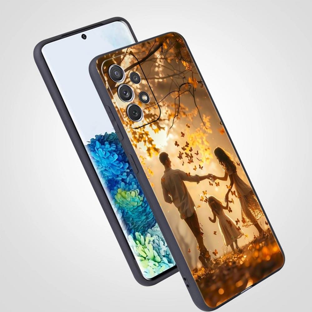 A Family Of Three Phone Case for Samsung Galaxy A55 A35 A15 A14 A13 A25 A54 A51 A71 A72 A73 A32 A52 A41 5G Soft TPU Shell Fundas