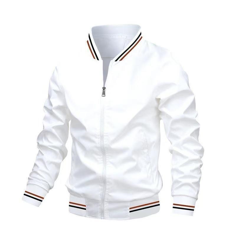 Spring and Autumn Men's Zipper Side Seam Pocket Unhooded Casual Fit Ready-Made Jacket
